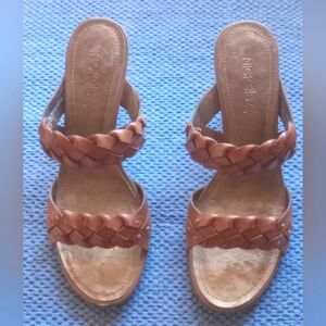 Nickels Tan Sandals with Braided Leather Straps